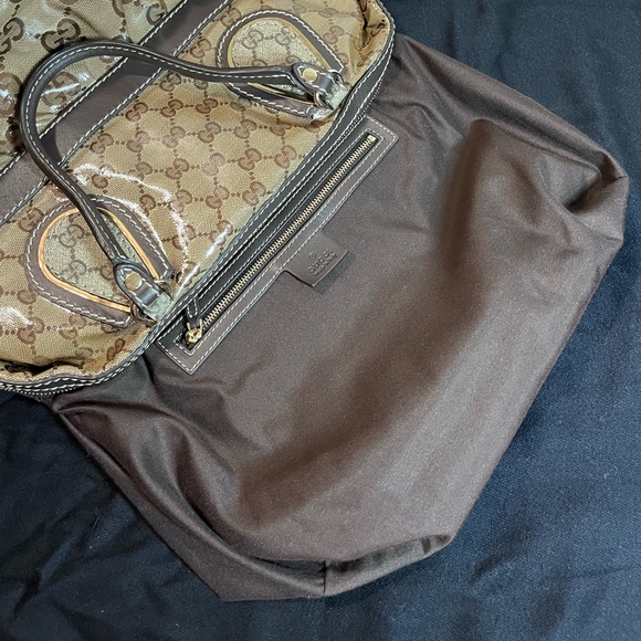 ✨Gucci✨ GG Crystal Coated Monogram Canvas Mix Top Handle Tote Satchel w Dust Bag - Picture 11 of 17